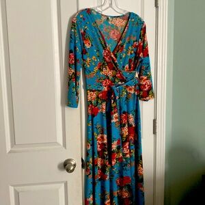 Pinkblush Maternity Full Length Wrap Dress. Size Medium.